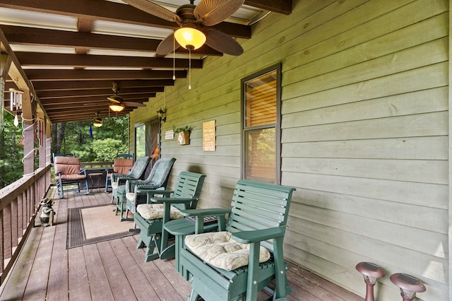 wooden terrace with covered porch