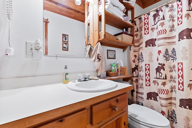 bathroom with toilet and vanity