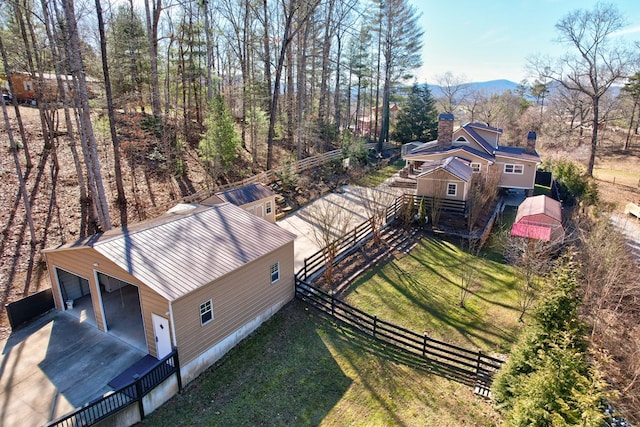 bird's eye view with a mountain view