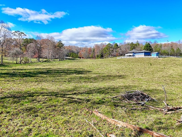 view of yard with a rural view