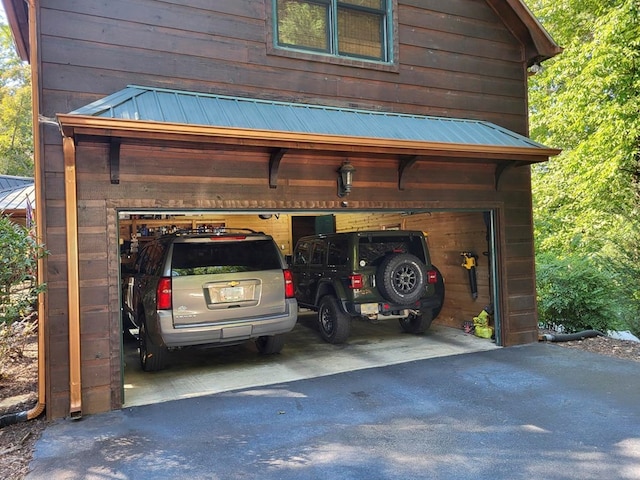 view of garage