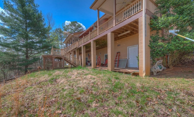 641/638 Timberwood Hills Rd, Murphy, NC 28906 - back of property featuring stairs and a wooden deck