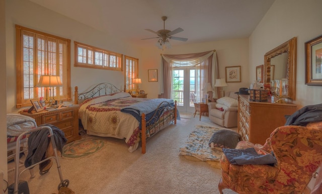 641/638 Timberwood Hills Rd, Murphy, NC 28906 - carpeted bedroom featuring access to outside and ceiling fan