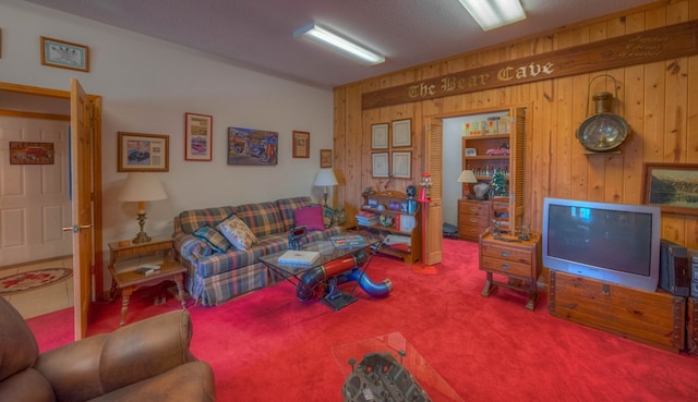 641/638 Timberwood Hills Rd, Murphy, NC 28906 - carpeted living area featuring wood walls