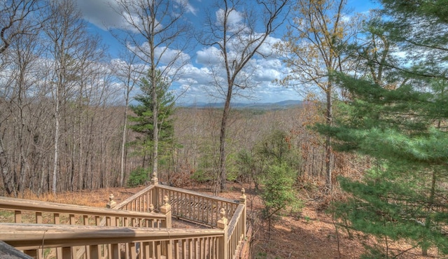 641/638 Timberwood Hills Rd, Murphy, NC 28906 - view of yard featuring a deck and a forest view