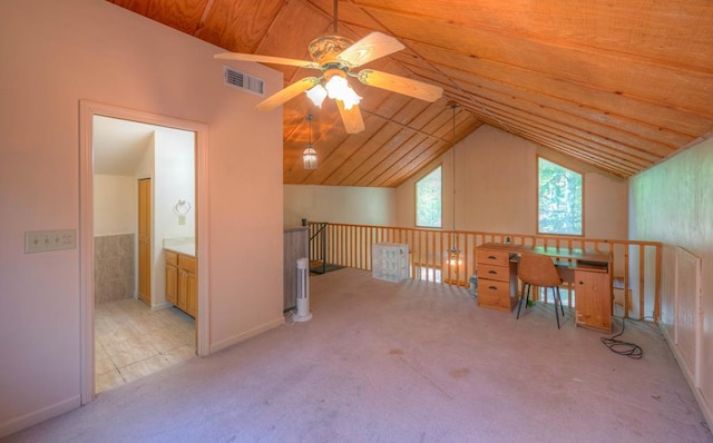 641/638 Timberwood Hills Rd, Murphy, NC 28906 - bonus room featuring vaulted ceiling, ceiling fan, carpet flooring, and visible vents