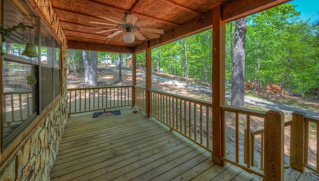 641/638 Timberwood Hills Rd, Murphy, NC 28906 - wooden deck featuring a ceiling fan
