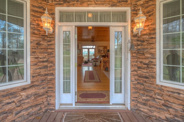 641/638 Timberwood Hills Rd, Murphy, NC 28906 - view of exterior entry featuring stone siding