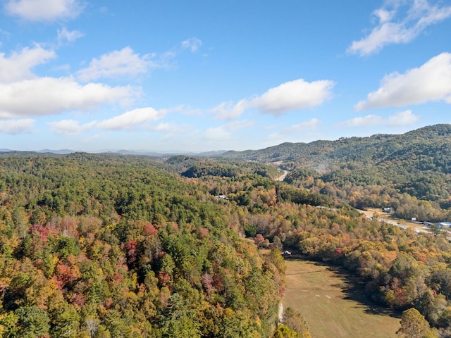 aerial view featuring a mountain view