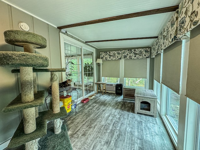 390 Pinebark Ln, Murphy, NC 28906 - sunroom / solarium featuring wood finished floors and beam ceiling