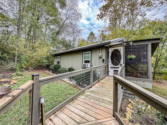 390 Pinebark Ln, Murphy, NC 28906 - view of front of home with a wooden deck and cooling unit