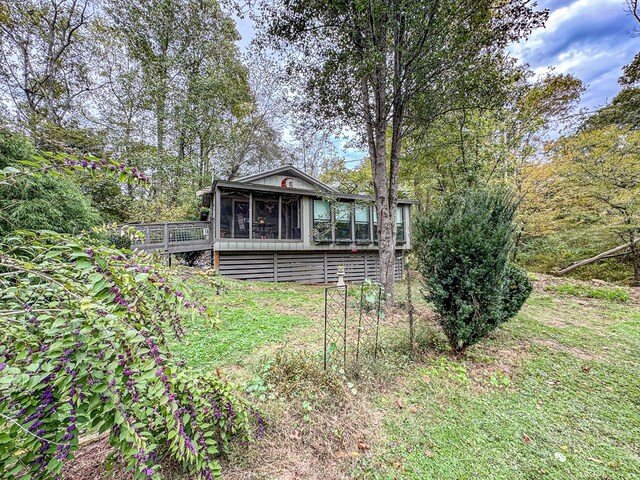 390 Pinebark Ln, Murphy, NC 28906 - back of house with a sunroom and a deck