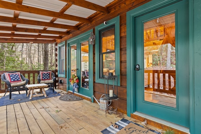 deck with french doors