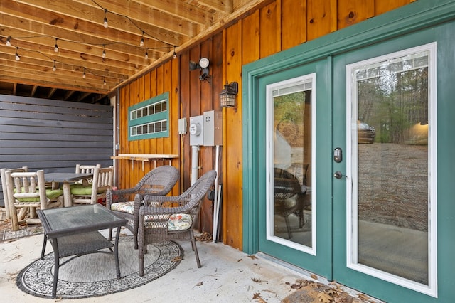 view of patio / terrace with outdoor dining area and french doors