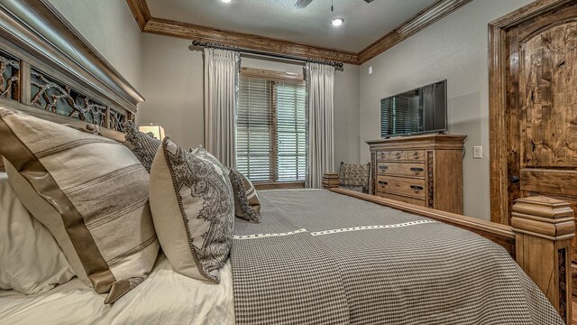 bedroom featuring ornamental molding