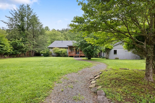 76 Misty River Ln, Hayesville, NC 28904 - view of grassy yard with a deck