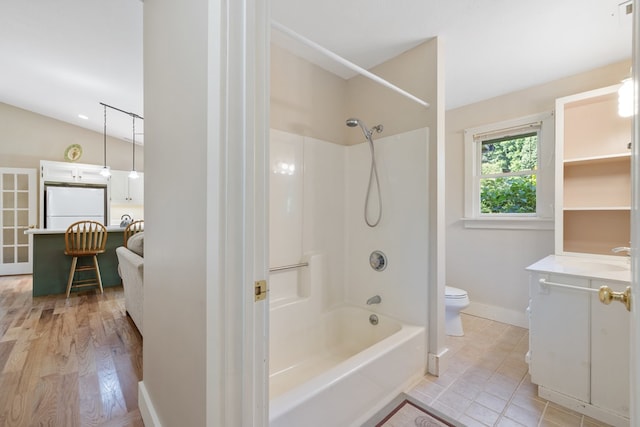 76 Misty River Ln, Hayesville, NC 28904 - full bathroom with vanity, bathtub / shower combination, and wood finished floors