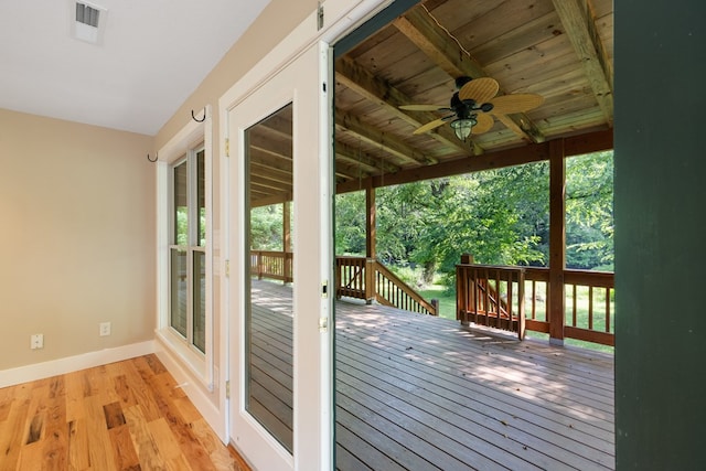 76 Misty River Ln, Hayesville, NC 28904 - deck featuring ceiling fan