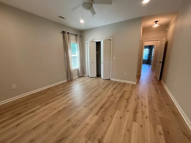28 Arlington St, Hayesville, NC 28904 - unfurnished bedroom featuring light wood finished floors, recessed lighting, ceiling fan, and a closet