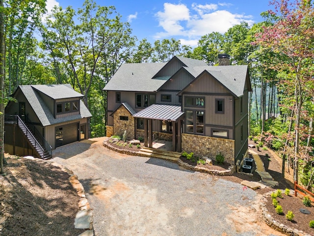 view of front of home featuring a garage