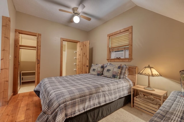 119 Blair Oaks Dr, Blairsville, GA 30512 - bedroom featuring cooling unit, vaulted ceiling, and ceiling fan