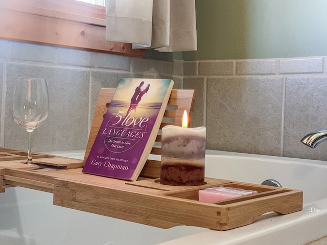 bathroom view of a bath