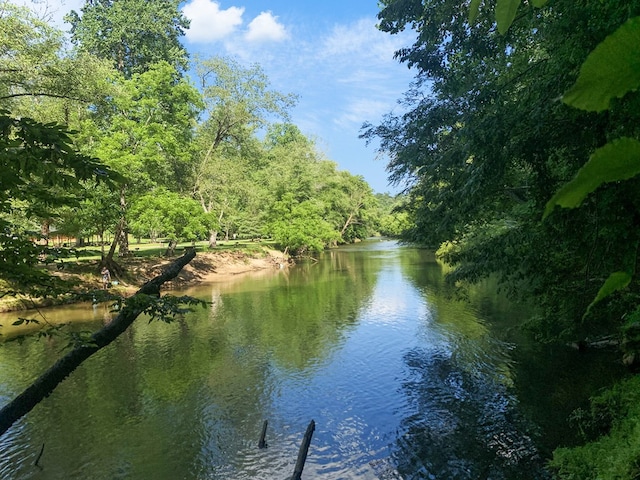 water view with a heavily wooded area