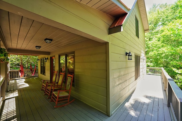 view of wooden porch