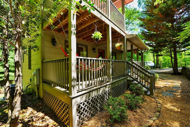 view of wooden porch