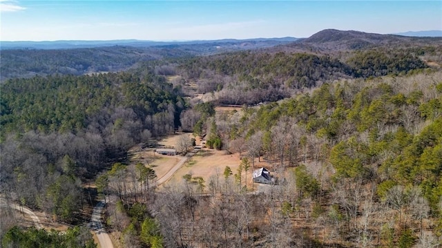 aerial view with a mountain view