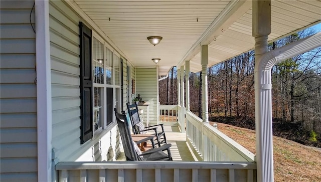 deck with a porch