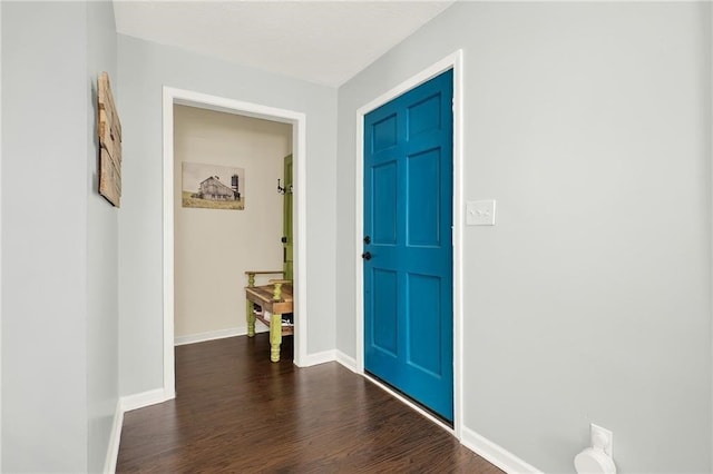 foyer featuring dark hardwood / wood-style floors