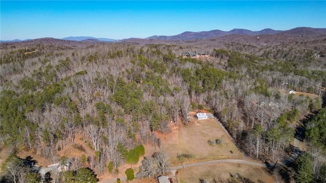 aerial view featuring a mountain view