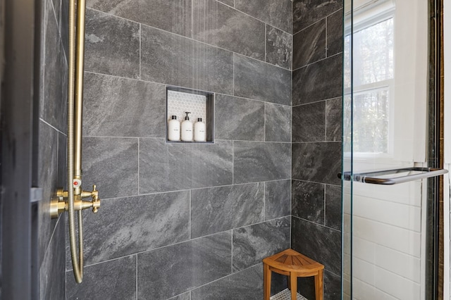 bathroom with an enclosed shower