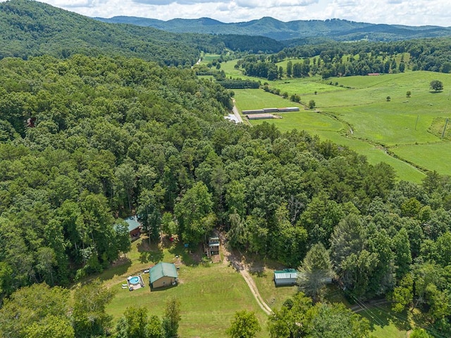 aerial view featuring a mountain view