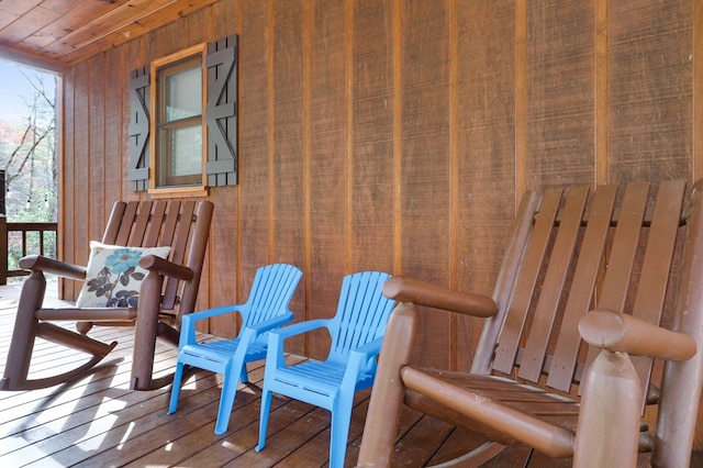 deck with a porch