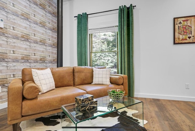 living room featuring wood-type flooring