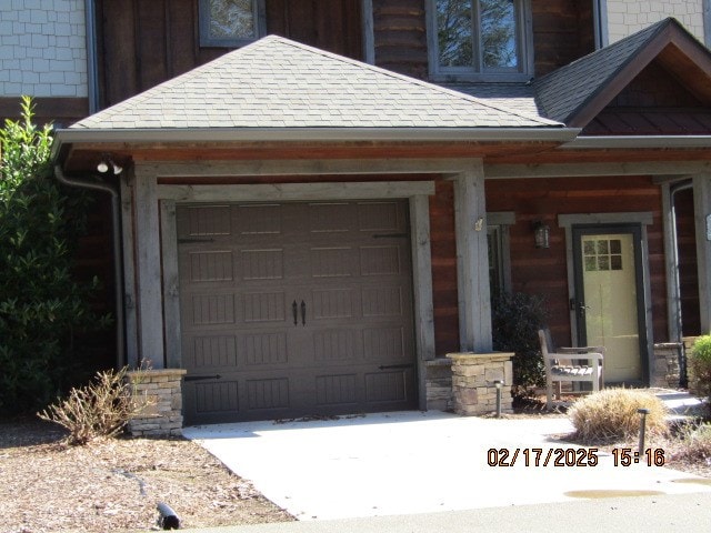 view of garage