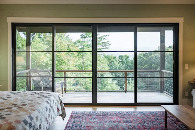 bedroom featuring wood finished floors