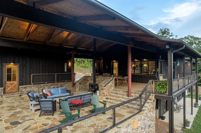 view of patio with an outdoor living space