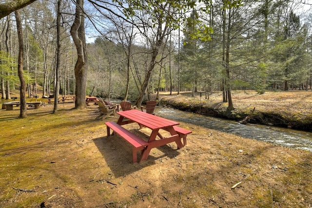 view of home's community featuring a view of trees