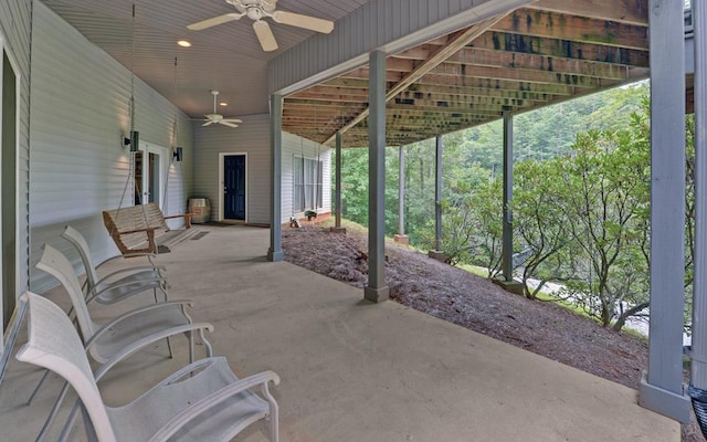 view of patio / terrace with ceiling fan