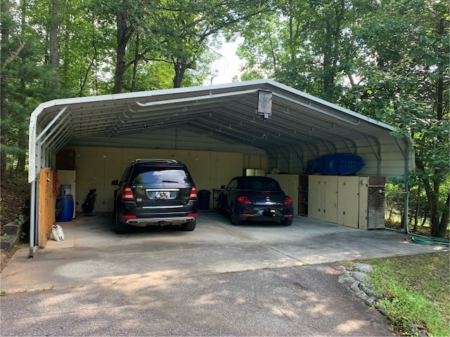 view of car parking featuring a carport