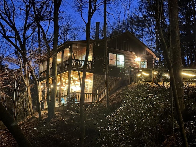 488 Joanne Sisson Rd, Blue Ridge, GA 30513 - view of property exterior featuring stairway and board and batten siding