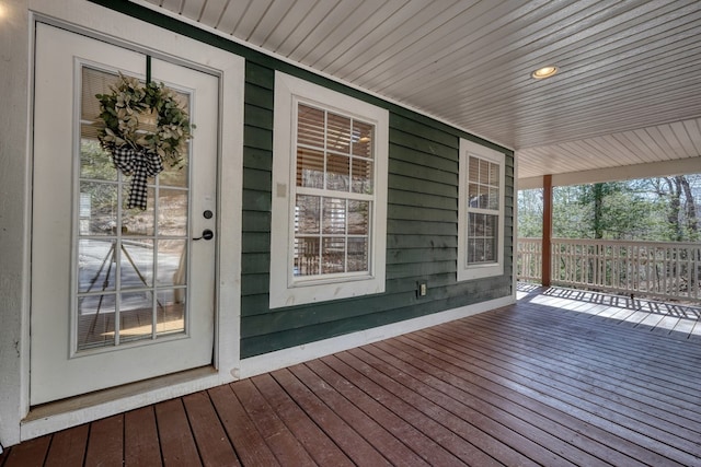 wooden deck with covered porch