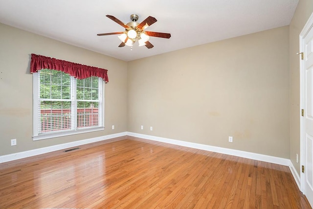220 Oak Ridge Ln, Ellijay, GA 30536 - unfurnished room with a ceiling fan and light wood-style floors