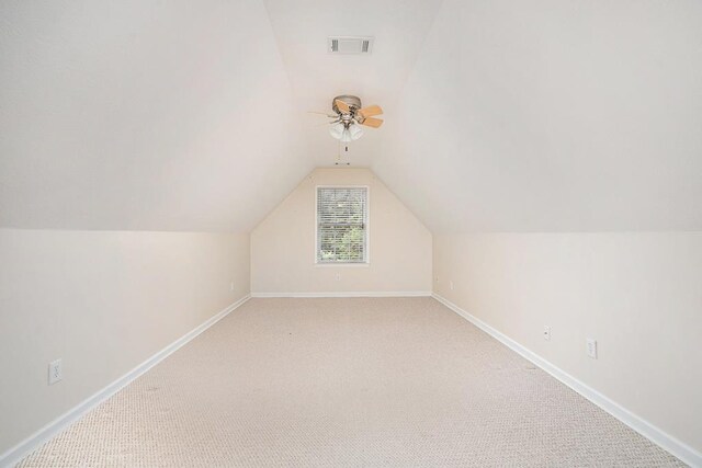 220 Oak Ridge Ln, Ellijay, GA 30536 - additional living space with a ceiling fan, lofted ceiling, and carpet floors