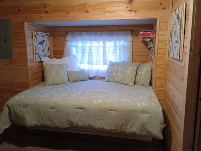 4334 River Bank Run, Hiawassee, GA 30546 - bedroom featuring wooden walls and electric panel