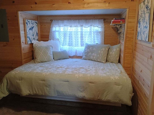4334 River Bank Run, Hiawassee, GA 30546 - bedroom featuring wood walls and electric panel