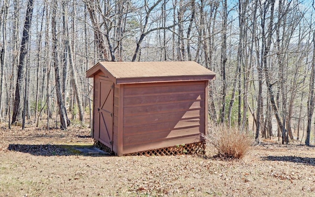 view of shed